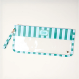 Sicily Stripes Teal Mahjong Tile Pouch