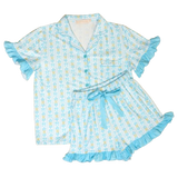 X-Large - Blue Oh So Fancy Slumber Party Pajama Shorts Set