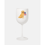 White American Pup Wine Glass