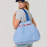 Navy Americana Tie Up Beach Tote