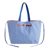 Navy Americana Tie Up Beach Tote