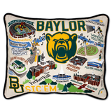 Baylor University College Collegiate Embroidered Pillow