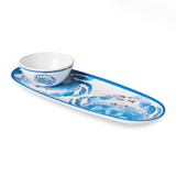 Crab Oval Melamine Tray w/ Dip Bowl