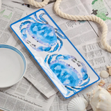 Beach House Blue Crab Rectangle Melamine Platter