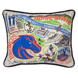 Boise State University Collegiate Embroidered Pillow