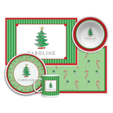 Personalized Christmas Tree Kids Dinnerware Set