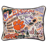 CLEMSON UNIVERSITY COLLEGIATE EMBROIDERED PILLOW