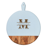 Personalized Light Blue Acacia Heirloom Board with Monogram & Name