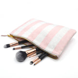 Large Pink Stripe Terry Pouch