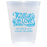 Personalized 16 oz Falling In Love Frost Flex Cups Set of 25