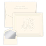 CLASSIC FRAME EMBOSSED MONOGRAM FOLDED NOTE CARDS