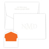 HENLEY TRADITIONAL MONOGRAM EMBOSSED FOLDED NOTE CARDS
