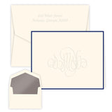 FIRENZE MONOGRAM EMBOSSED FOLDED NOTE CARDS