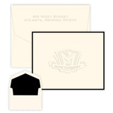 SHIELD EMBOSSED FOLDED NOTE CARDS