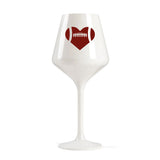 Football Heart White Wine Glass