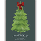 Snow Dusted Tree Holiday Greeting Card - Set of 20