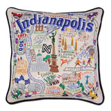 INDIANAPOLIS HAND EMBROIDERED PILLOW
