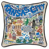 KANSAS CITY HAND EMBROIDERED PILLOW