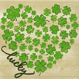 Lucky Heart Paper Beverage Napkins