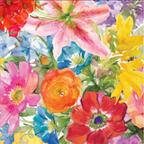 ABUNDANT FLORAL PAPER BEVERAGE NAPKINS