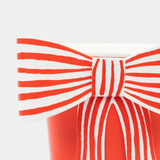 RED & WHITE STRIPY BOW PAPER CUPS
