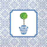 Blue Topiary Paper Beverage Napkins