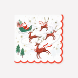 SANTA, SLEIGH & REINDEER LARGE PAPER NAPKINS