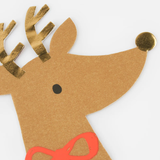 REINDEER WITH RED BOW PAPER NAPKINS