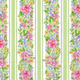 Floral Garden Stripe Paper Lunch Napkins