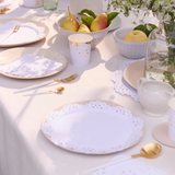 White Side Broderie Anglaise Lace Paper Plates