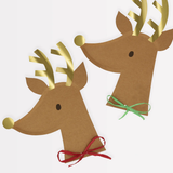 REINDEER WITH RAFFIA BOW LARGE PAPER PLATES