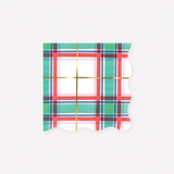 PLAID PAPER BEVERAGE NAPKINS