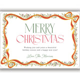 Beautiful Bow Garland Foil Pressed Holiday Greeting Card - Set of 25