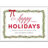 Red Ribbon Garland Holiday Greeting Card - Set of 10