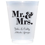 Personalized 16 oz Mr & Mrs Frost Flex Cups Set of 25