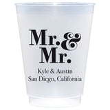 Personalized 16 oz Mr & Mr Frost Flex Cups Set of 25