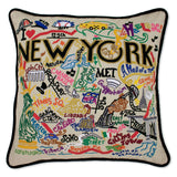 NEW YORK HAND EMBROIDERED PILLOW