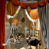Orange and Black Tinsel Scalloped Garland