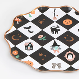 Patchwork Halloween Side Paper Plates