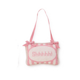 Pink Shhhhh! Embroidered Pillow Door Hanger Decor