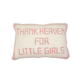 Pink Thank Heaven Punch Embroidery Decorative Throw Pillow