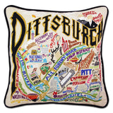 PITTSBURGH HAND EMBROIDERED PILLOW