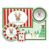Personalized Reindeer Fun Kids Dinnerware Set