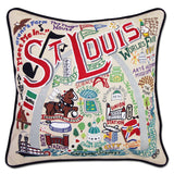 ST. LOUIS HAND EMBROIDERED PILLOW