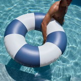 SunnyLife Tube Pool Ring Navy Stripe