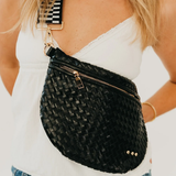 Black Woven Bum Bag