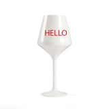 White Stemmed Acrylic Wine Glass