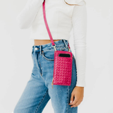Fuchsia Woven Phone Bag